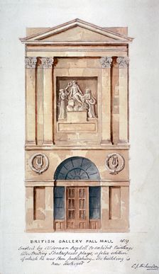 View of the entrance to the British Institution, Pall Mall, Westminster, London, 1819. Artist: Charles James Richardson