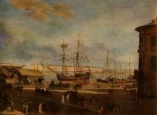 View of the English Quay from...the Building of the Academy of Art early 19th century, (1965). Creator: Fyodor Alekseyev