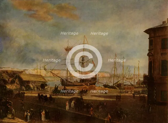 'View of the English Quay from...the Building of the Academy of Art', early 19th century, (1965).  Creator: Fyodor Alekseyev.