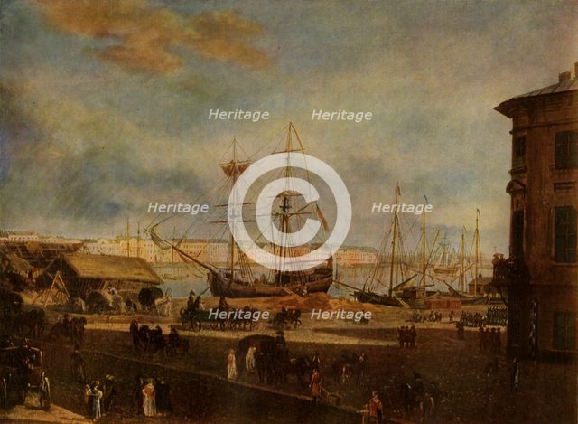 'View of the English Quay from...the Building of the Academy of Art', early 19th century, (1965).  Creator: Fyodor Alekseyev.
