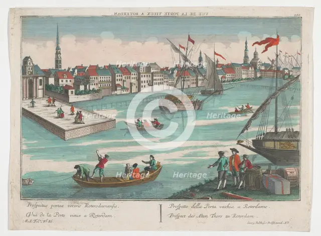 View of the East old main gate in Rotterdam, 1742-1801. Creator: Anon.