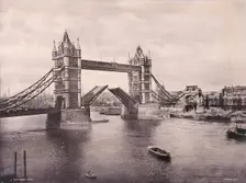 View of the east side of Tower Bridge, Stepney, London, c1900. Artist: Anon