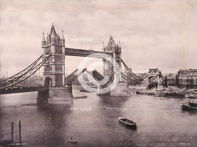 View of the east side of Tower Bridge, Stepney, London, c1900. Artist: Anon