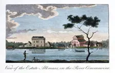 View of the Estate Alkmaar, on the River Commewine 1813. Artist: John Gabriel Stedman