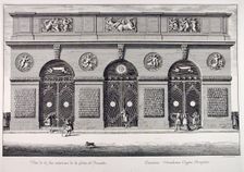 View of the exterior façade of the Thetys Grotto of Versailles, 1672
