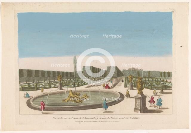 View of the fountain of the garden of the Palais Schwarzenberg in the vicinity..., 1700-1799. Creator: Anon.