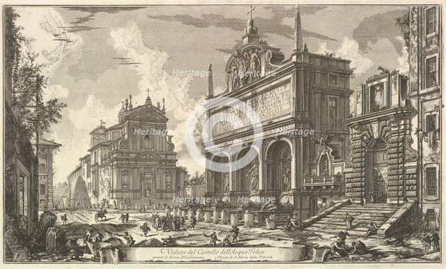 View of the Fountainhead of the Acqua Felice...., from Vedute di Roma (Roman Views), ca. 1751. Creator: Giovanni Battista Piranesi.