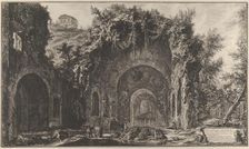 View of the fountainhead and the Grotto of Egiria outside the Porta Capena, 1760-78. Creator: Giovanni Battista Piranesi
