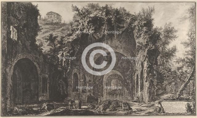 View of the fountainhead and the Grotto of Egiria outside the Porta Capena, 1760-78. Creator: Giovanni Battista Piranesi.