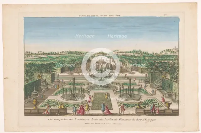 View of the fountains of a garden of the king of Spain, 1700-1799. Creator: Anon.