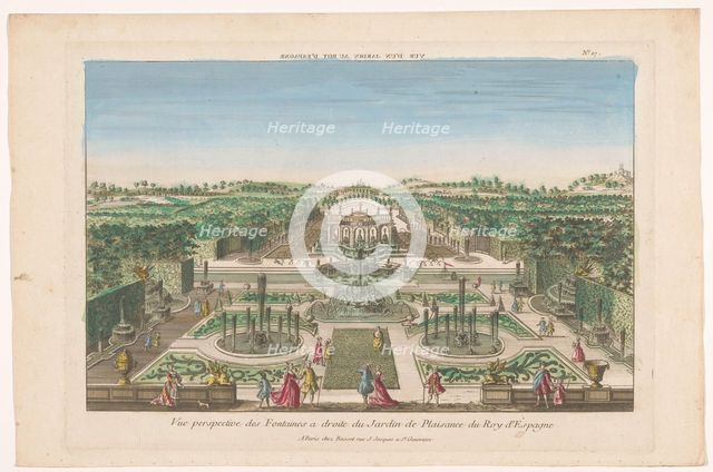 View of the fountains of a garden of the king of Spain, 1700-1799. Creator: Anon.