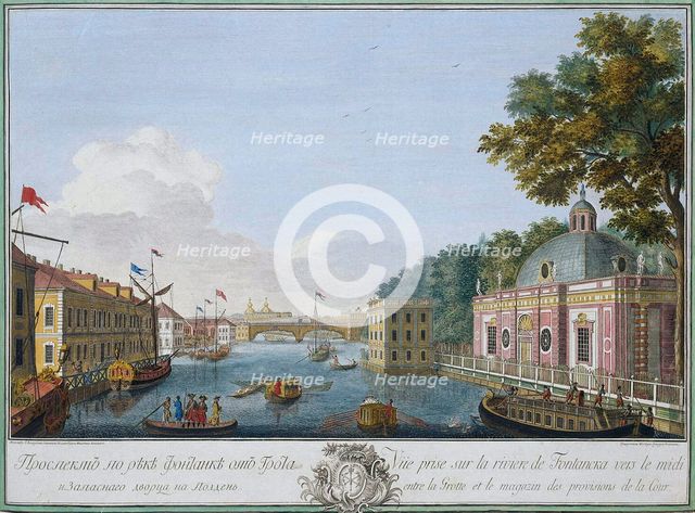 View of the Fontanka River from the Grotto, St Petersburg, Russia, 1753. Artist: Mikhail Makhayev