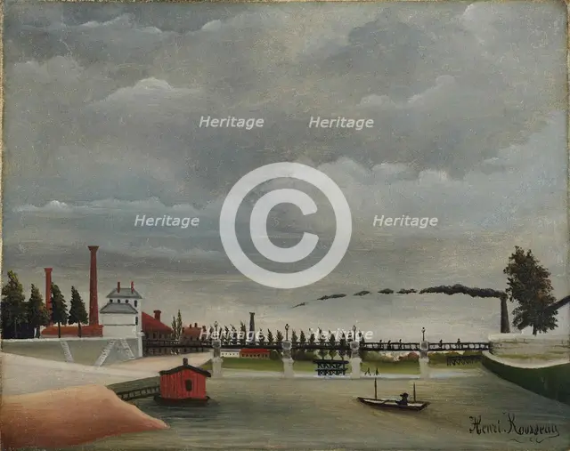 View of the Footbridge at Passy, 1890-1891. Creator: Rousseau, Henri Julien Félix (1844-1910).