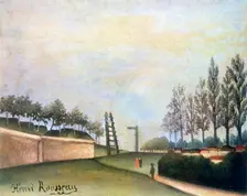 View of the Fortifications to the left of the Gate of Vanves 1909. Artist: Henri Rousseau