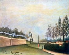 View of the Fortifications to the left of the Gate of Vanves 1909. Artist: Henri Rousseau