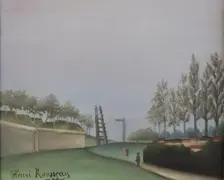 View of the Fortifications to the left of the Gate of Vanves, 1909. Creator: Henri Rousseau