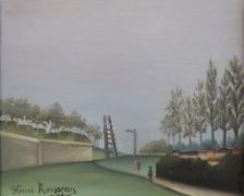 View of the Fortifications to the left of the Gate of Vanves, 1909. Creator: Henri Rousseau