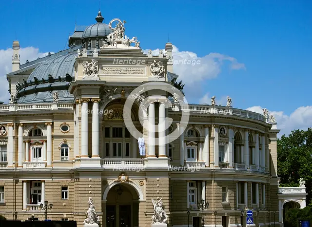 View of the façade, Odessa Opera and Ballet Theatre, Ukraine, 2011.  Creator: LTL.