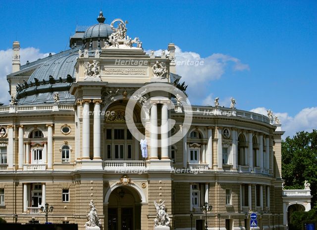 View of the façade, Odessa Opera and Ballet Theatre, Ukraine, 2011.  Creator: LTL.