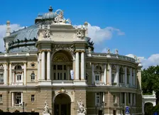 View of the façade, Odessa Opera and Ballet Theatre, Ukraine, 2011. Creator: LTL