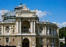 View of the façade, Odessa Opera and Ballet Theatre, Ukraine, 2011. Creator: LTL