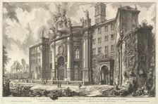 View of the Façade of the Basilica of S. Croce in Gerusalemme [the Holy Cross in Jerus..., ca. 1750. Creator: Giovanni Battista Piranesi