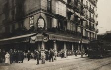 View of the façade of the Café Maison Dorée, restaurant in Barcelona, ??located in Plaza Cataloni…