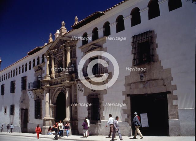 View of the façade of the Mint in Potosí (Bolivia).