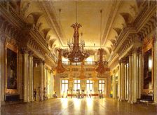 View of the Fieldmarshals Hall in the Winter Palace, 1836. Creator: Sergey Zaryenko