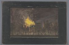 View of the fire in the Schouwburg in Amsterdam on May 11, 1772, (1772-1799). Creator: Anon