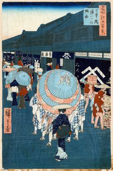 View of the First Street on Nihonbashidori (One Hundred Famous Views of Edo), 1856-1858. Creator: Hiroshige, Utagawa (1797-1858)