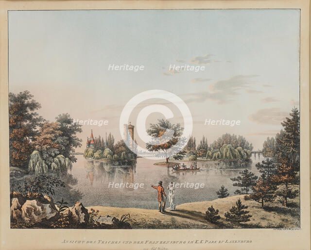 View of the Franzensburg in the castle gardens of Laxenburg, 1815. Creator: Welker, Ernst (1784-1857).