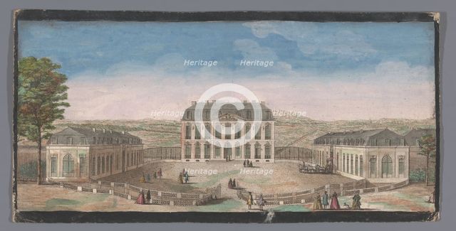 View of the front of the Chateau de Belle-Vue in Meudon, 1700-1799. Creators: Anon, Jacques Rigaud.