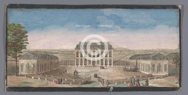 View of the front of the Chateau de Belle-Vue in Meudon, 1700-1799. Creators: Anon, Jacques Rigaud.