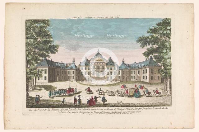 View of the front of the Huis ten Bosch Palace in The Hague, 1700-1799. Creator: Unknown.