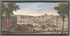 View of the front of the Palace of Versailles, 1700-1799. Creator: Anon