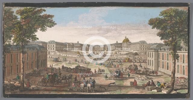 View of the front of the Palace of Versailles, 1700-1799. Creator: Anon.
