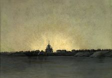View of the Kolpashev Village. First Ship Pier From Tomsk, 1880-1889. Creator: Pavel Mikhailovich Kosharov