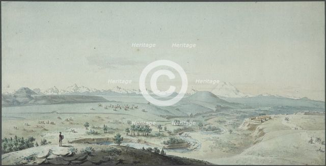 View of the Konstantinogorsk Fortress from the Mountain Mashuk, 1805. Artist: Korneev (Karneev), Yemelyan Mikhaylovich (ca 1780-after 1839)