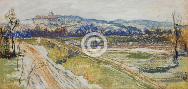 View of the Kosciuszko Mound in Krakow from the Window in the Artist's Studio, 1904. Creator: Stanislaw Wyspianski.