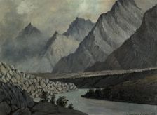 View of the Katun River Valley, 1850-1899. Creator: Pavel Mikhailovich Kosharov
