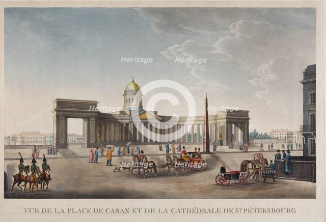 View of the Kazan Square and the Kazan Cathedral in St. Petersburg, 1813-1816.