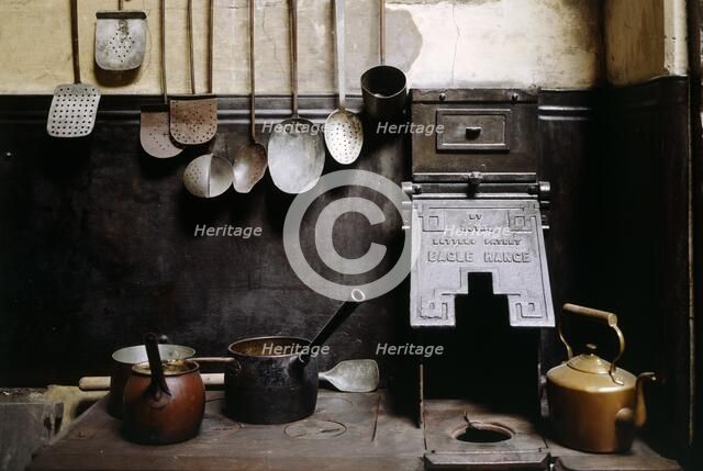 View of the kitchen with utensils, Brodsworth Hall, South Yorkshire, c2000s(?). Artist: Historic England Staff Photographer.