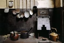 View of the kitchen with utensils, Brodsworth Hall, South Yorkshire, c2000s(?). Artist: Historic England Staff Photographer