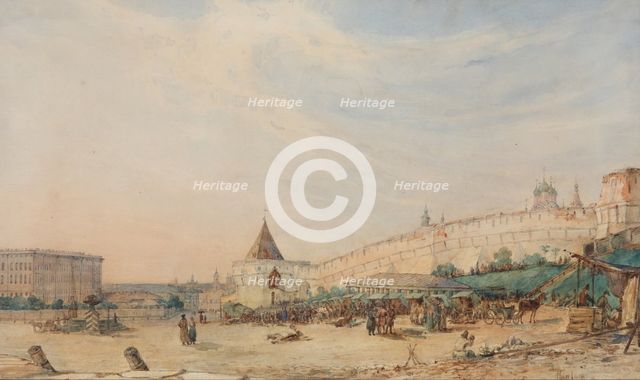 View of the Kitay-gorod in Moscow, 1850-1860s.