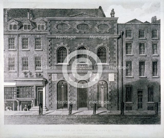 View of the King's Theatre, Haymarket, London, 1789.                                                 Artist: Charles John Smith