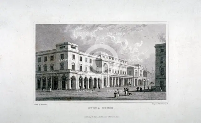 View of the King's Theatre, Haymarket, London, 1837.                                                 Artist: Charles Heath