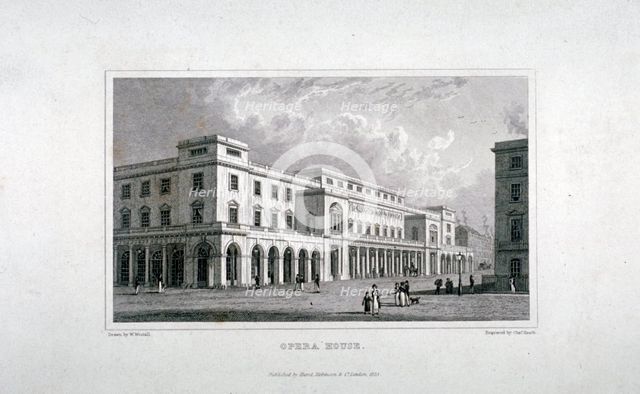 View of the King's Theatre, Haymarket, London, 1837.                                                 Artist: Charles Heath