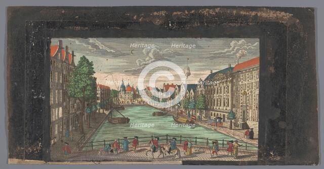 View of the Kloveniersburgwal and the Waag on the Nieuwmarkt in Amsterdam, 1700-1799. Creator: Anon.