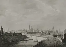 View of the Kremlin and the Moskva river, Moscow, Russia, 1839. Creator: Augustin François Lemaitre